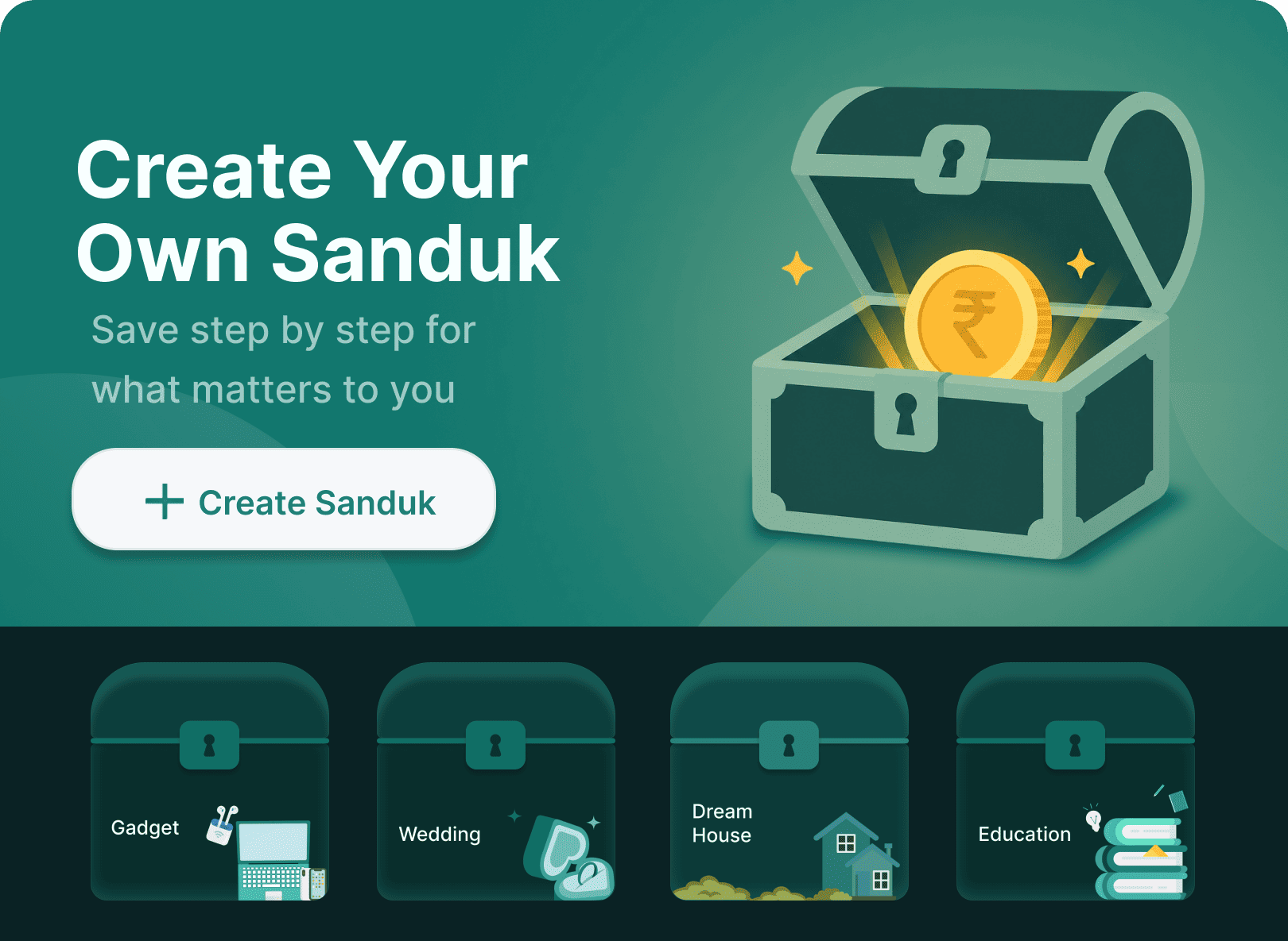Sanduk savings goals